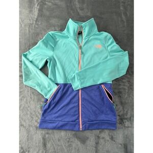The North Face Women's Full Zip Blue/Teal Lightweight Soft-Shell Jacket Small